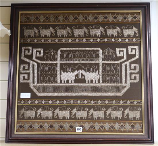 An Ikat weave panel, Indonesia 63 x 63cm